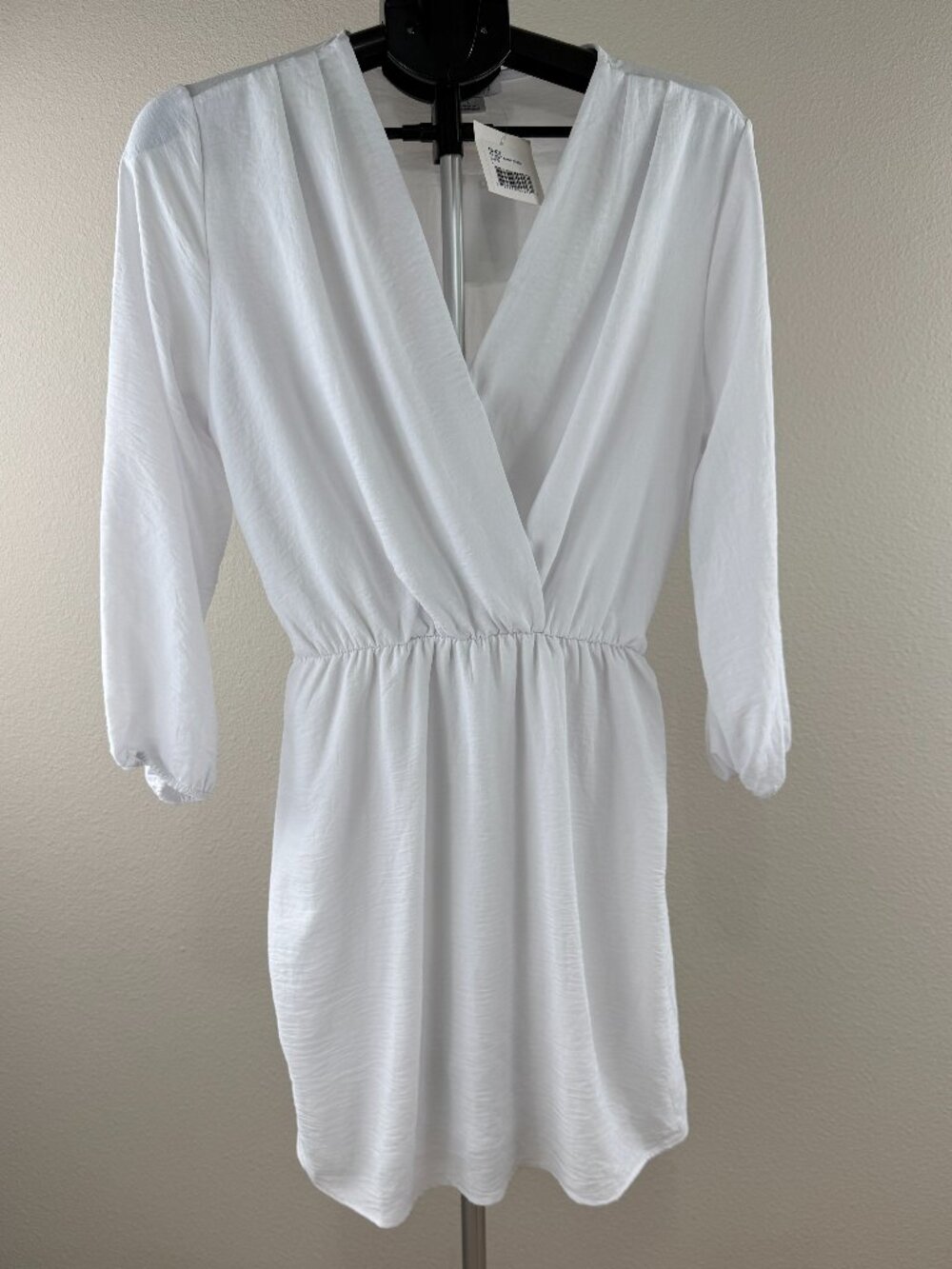 Fraiche By J White Wrap Dress Tie Waist Long Sleeve Size L NWT